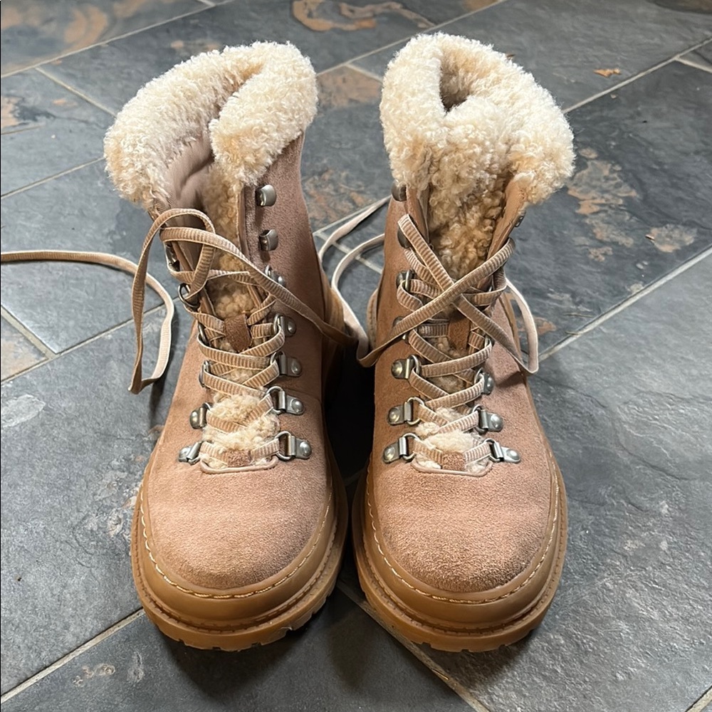 Splendid Beige Shearling Winter Boots
